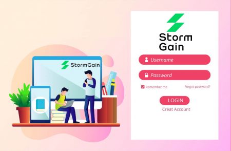 StormGain တွင် စာရင်းသွင်းပြီး အကောင့်ဝင်နည်း