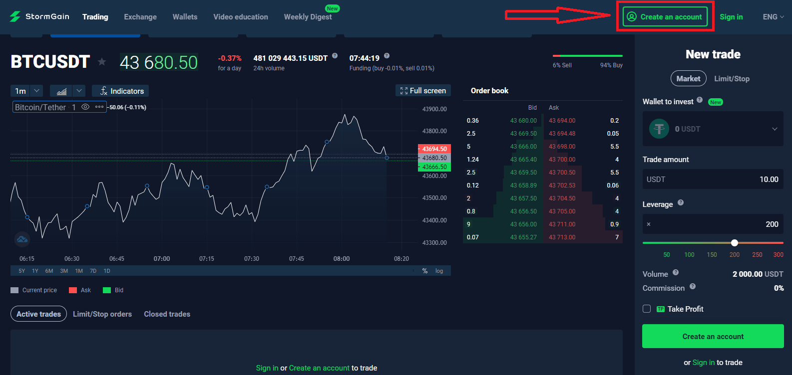 How to Register and Trade Crypto at StormGain