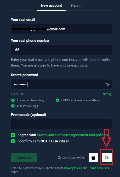 How to Open a Demo Account on StormGain